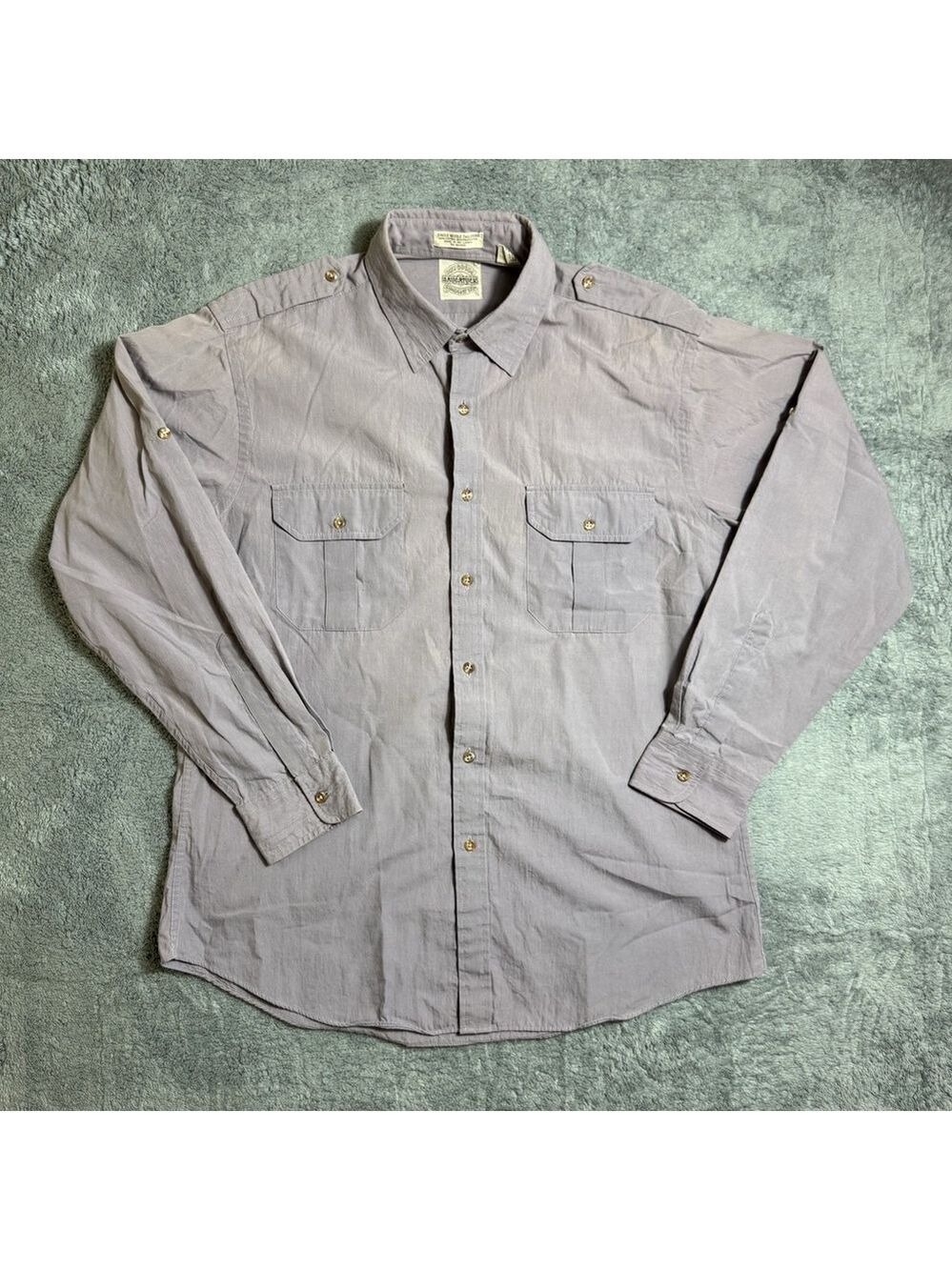 Saugatuck Dry Goods Button Up Shirt Men’s Medium Lavender Utility Work Shirt